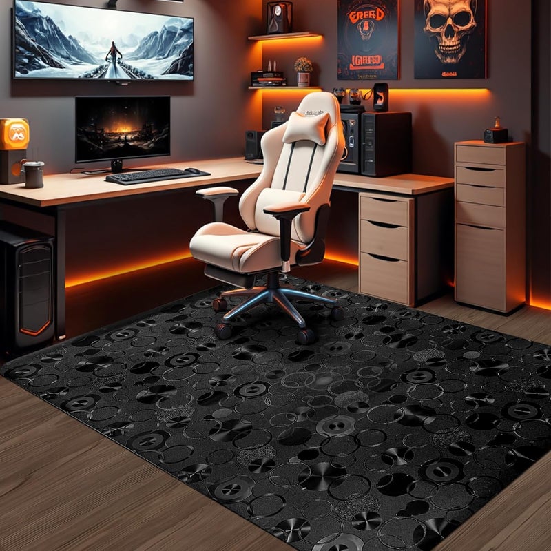 Vicwe Office Chair Mat for Hardwood Floor, 51" x 63" Desk Chair Mats, Easy Clean, Anti-Slip Computer Chair Mat for Home, Office (Black) - Image 1